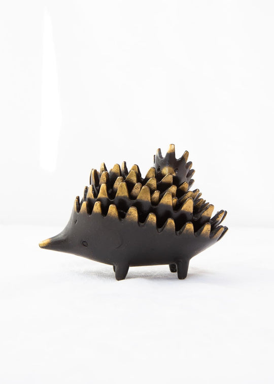 Juego erizos Walter Bosse latón pátina negra c. 1950s