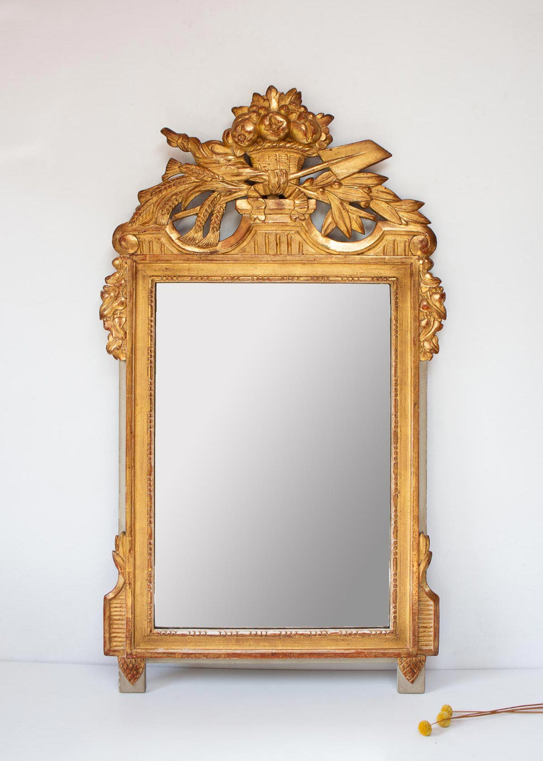 antiguo espejo frances con copete luis XVI