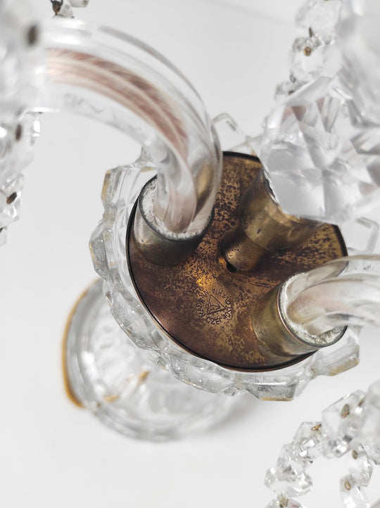 Lámpara mesa "Girandole" cristal checo Bohemia 53 cm c. 1970