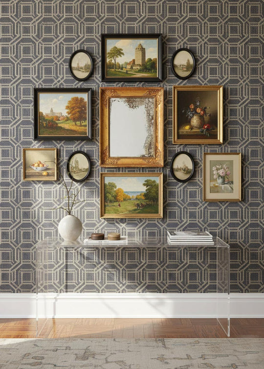 Antiguo espejo dorado francés Restauración c. 1830 (35,5*29 cm)