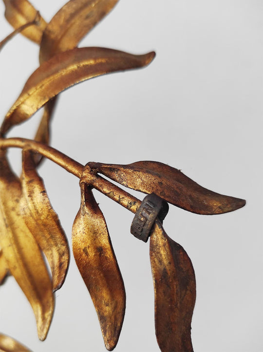 Aplique italiano Banci metal dorado hojas c. 1960/70 (50*40 cm)