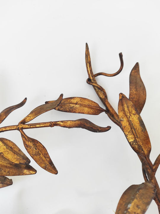 Aplique italiano Banci metal dorado hojas c. 1960/70 (50*40 cm)