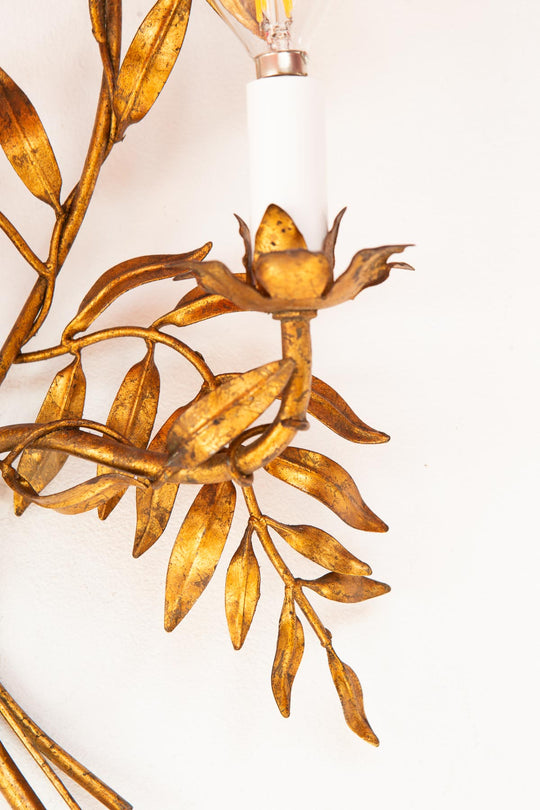 Aplique italiano Banci metal dorado hojas c. 1960/70 (50*40 cm)