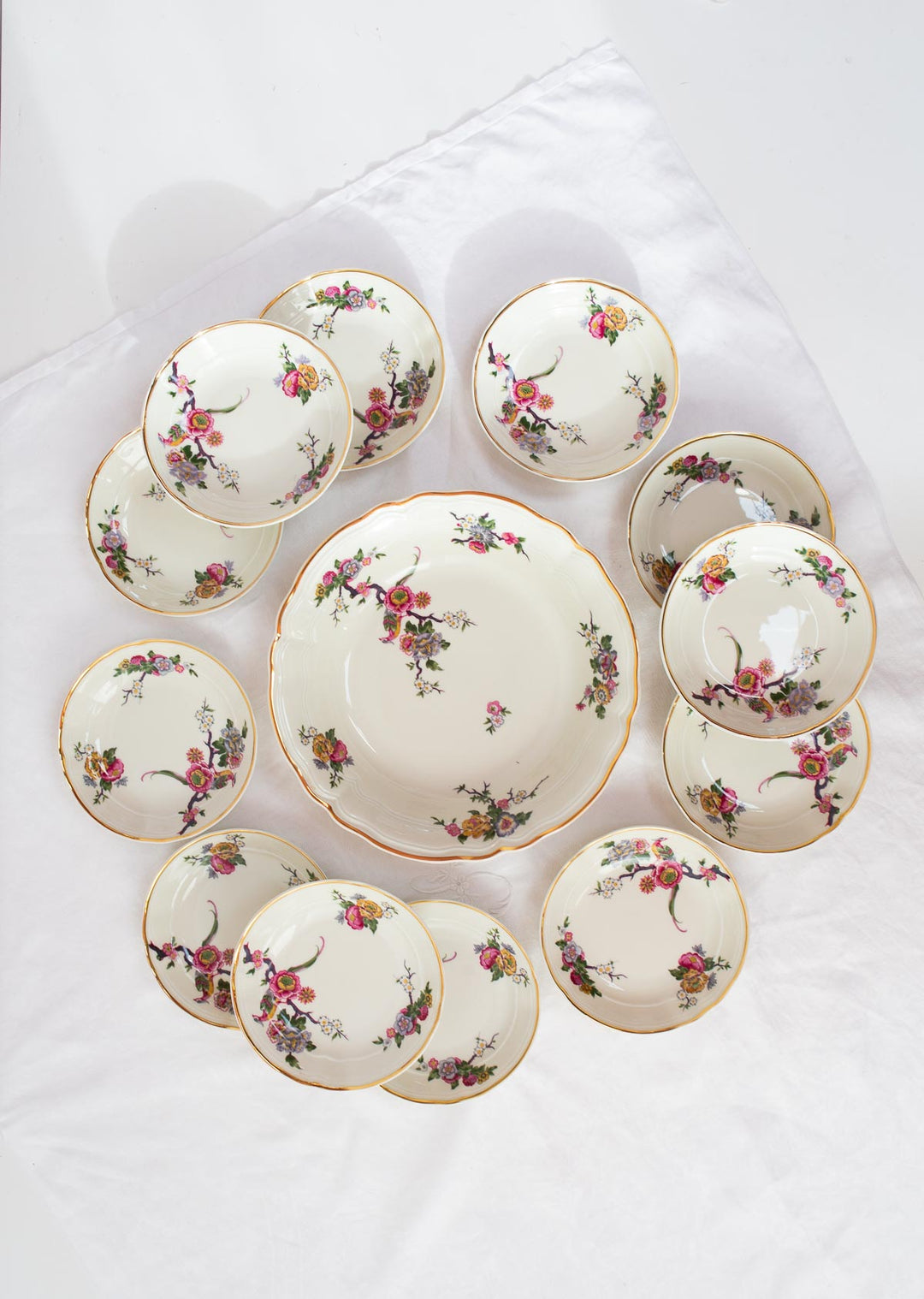 Juego de macedonia postre porcelana Bernardaud Limoges sin estrenar? (13 PIEZAS)