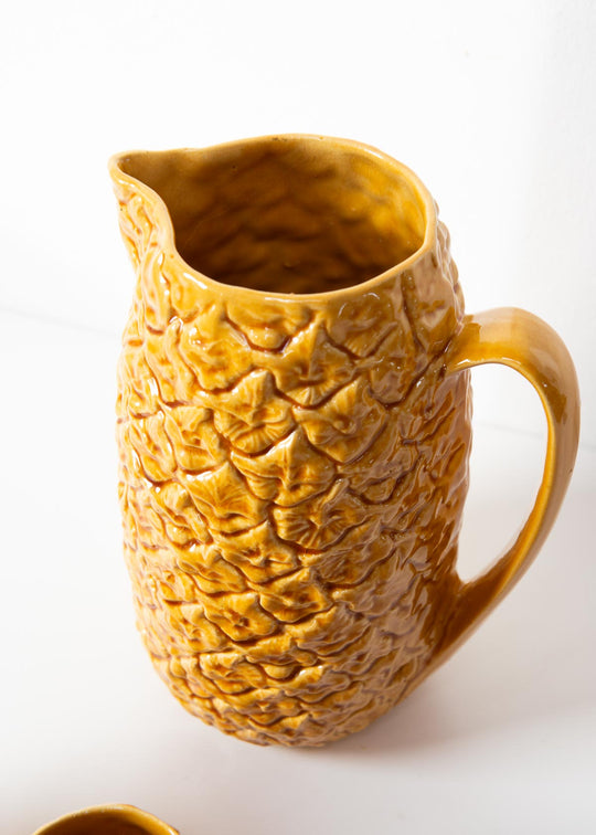 juego bebida jarra tazas loza portuguesa piña