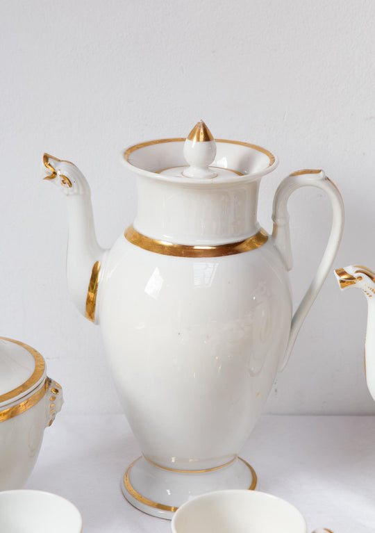 Antiguo juego de café PARA 10 porcelana Vieux Paris o Limoges s. XIX (24 PIEZAS)