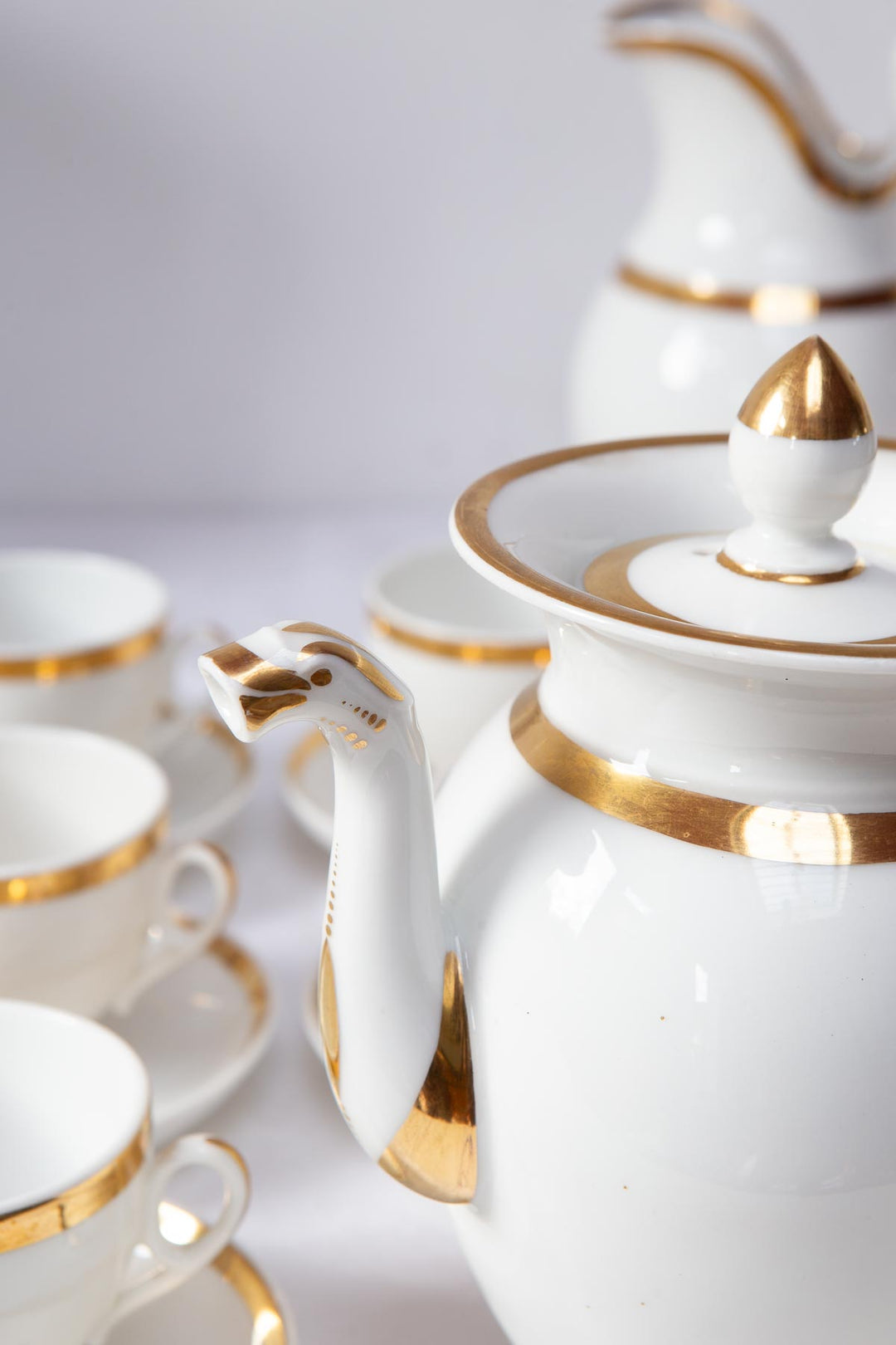 Antiguo juego de café PARA 10 porcelana Vieux Paris o Limoges s. XIX (24 PIEZAS)