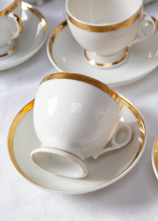 Antiguo juego de café PARA 10 porcelana Vieux Paris o Limoges s. XIX (24 PIEZAS)