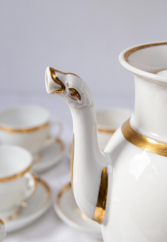 Antiguo juego de café PARA 10 porcelana Vieux Paris o Limoges s. XIX (24 PIEZAS)