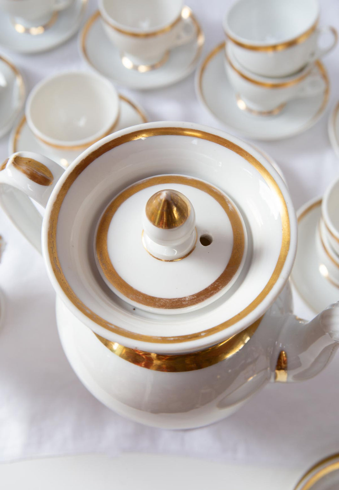 Antiguo juego de café PARA 10 porcelana Vieux Paris o Limoges s. XIX (24 PIEZAS)