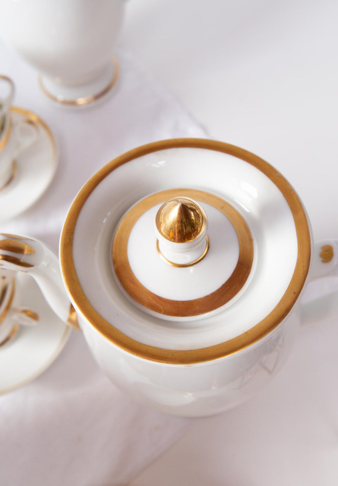 Antiguo juego de café PARA 10 porcelana Vieux Paris o Limoges s. XIX (24 PIEZAS)