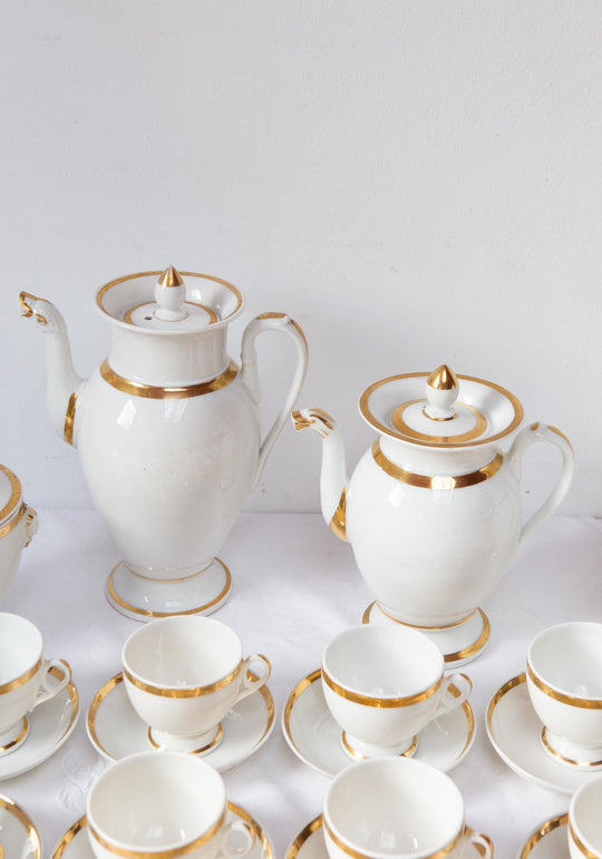 Antiguo juego de café PARA 10 porcelana Vieux Paris o Limoges s. XIX (24 PIEZAS)