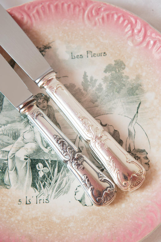 Juego cuchillos MESA y ENTRANTES franceses para 12 Louis XV (24 PIEZAS)