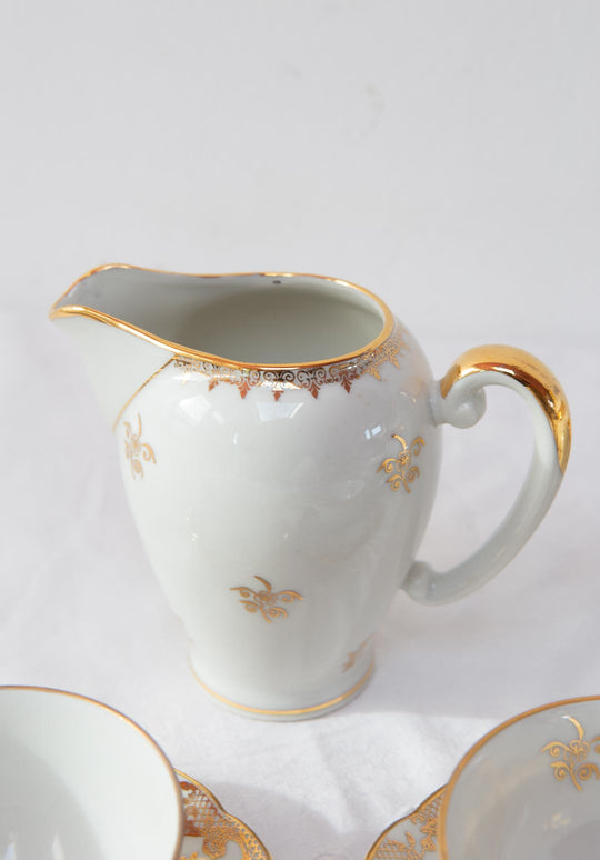 Juego de té PARA 6 porcelana Limoges vintage (14 PIEZAS)