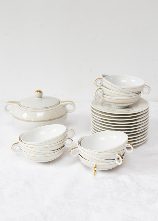 Juego de té PARA 12 porcelana Limoges A. Vignaud (25 PIEZAS)