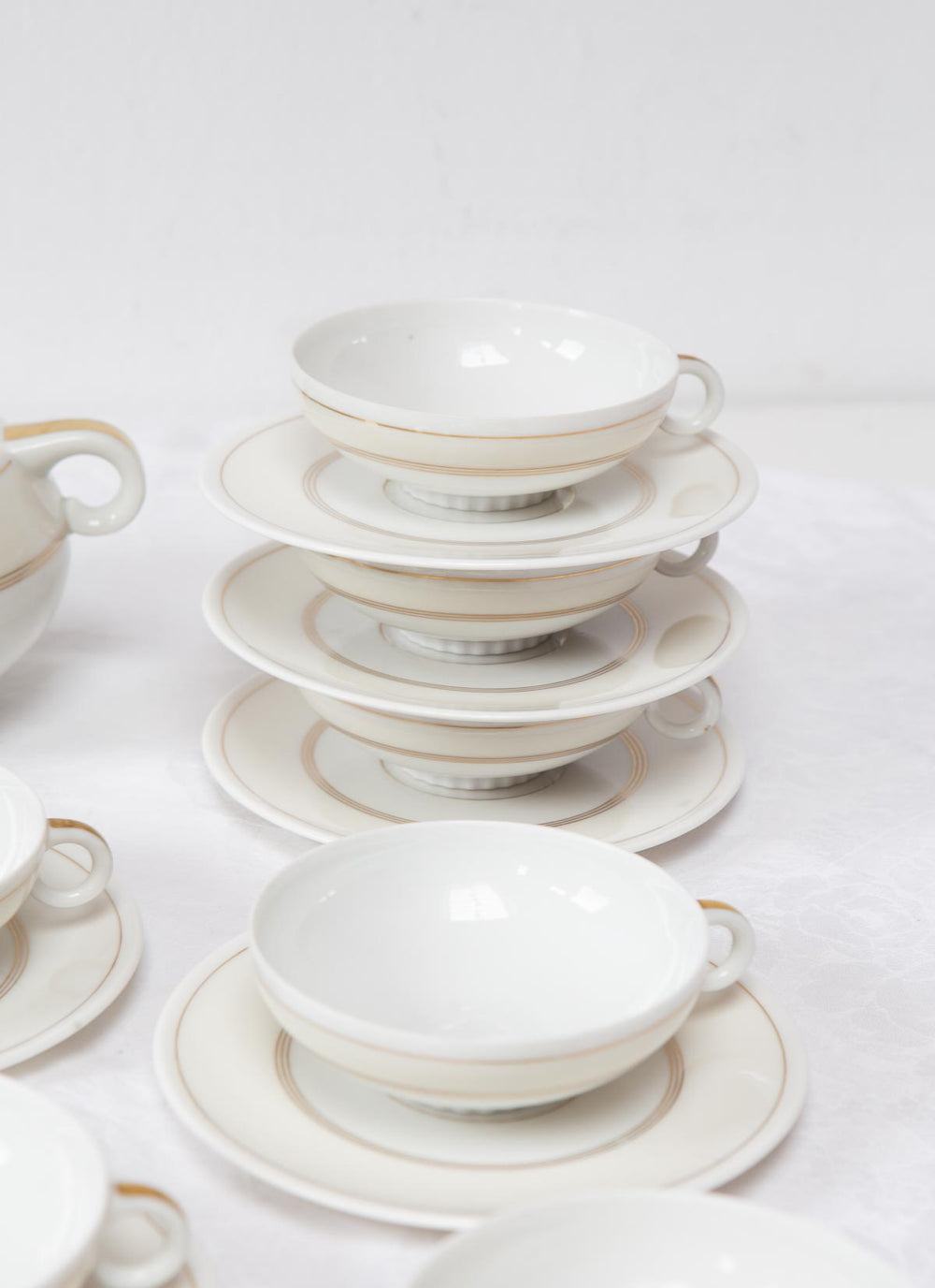 Juego de té PARA 12 porcelana Limoges A. Vignaud (25 PIEZAS)