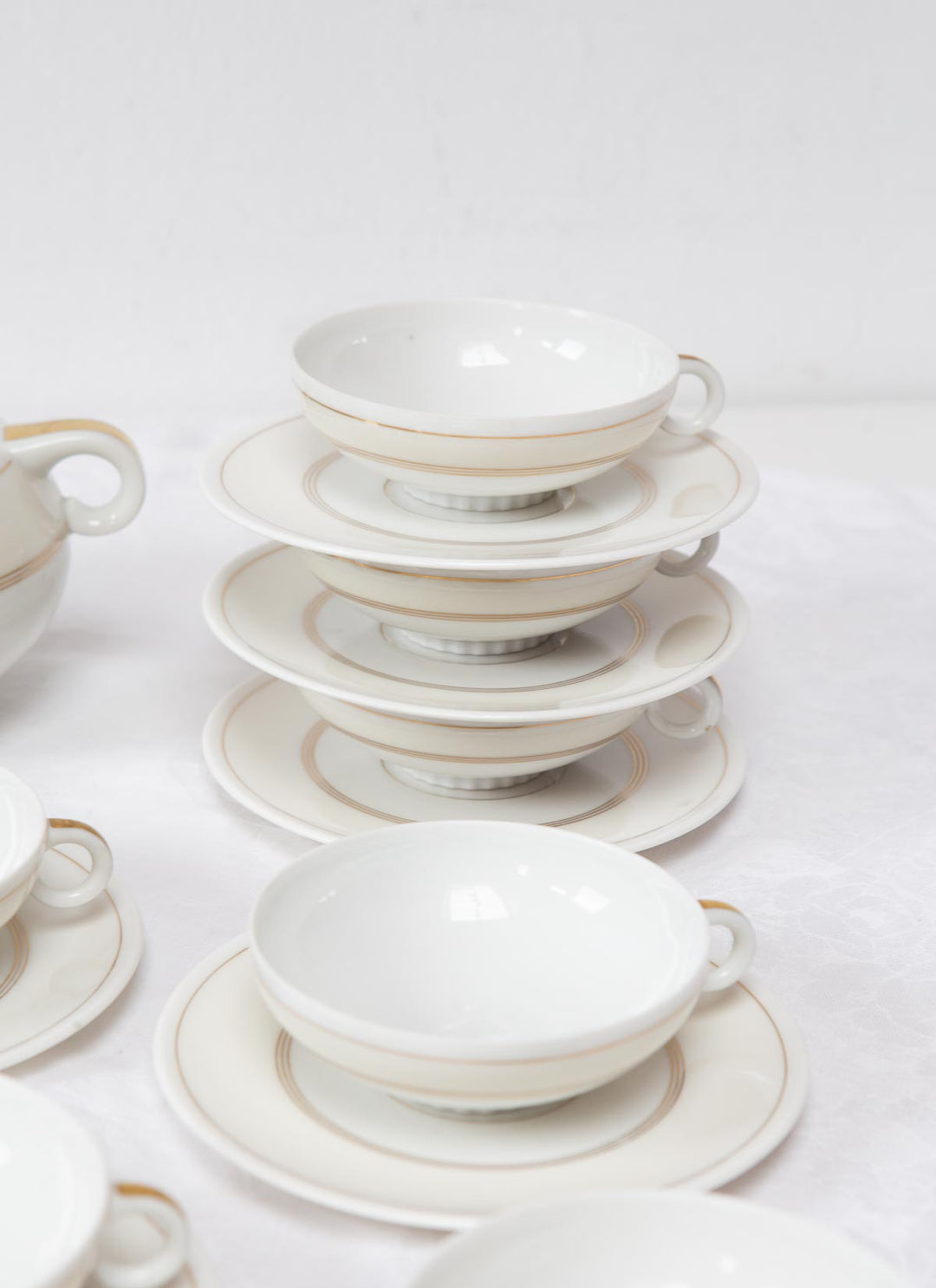 Juego de té PARA 12 porcelana Limoges A. Vignaud (25 PIEZAS)