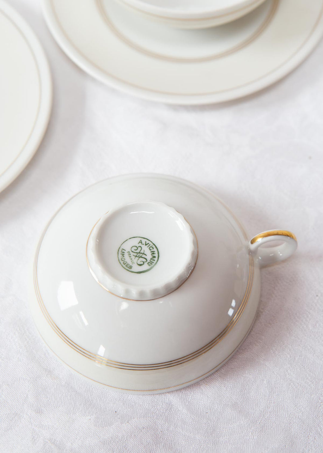 Juego de té PARA 12 porcelana Limoges A. Vignaud (25 PIEZAS)
