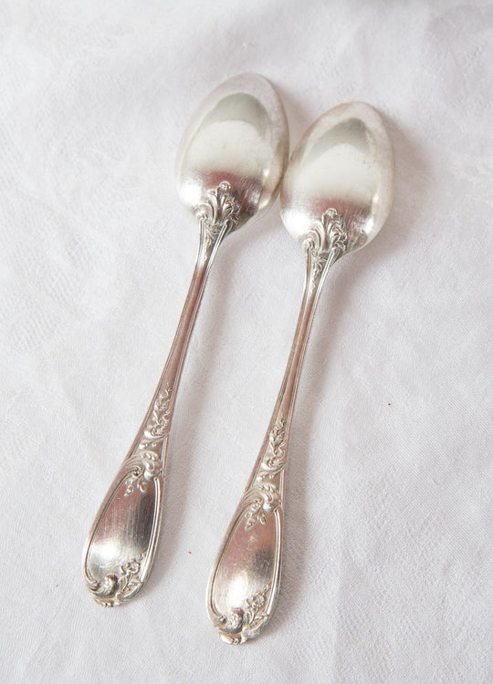 Juego 12 cucharillas Ercuis estilo Louis XV metal argenté en estuche