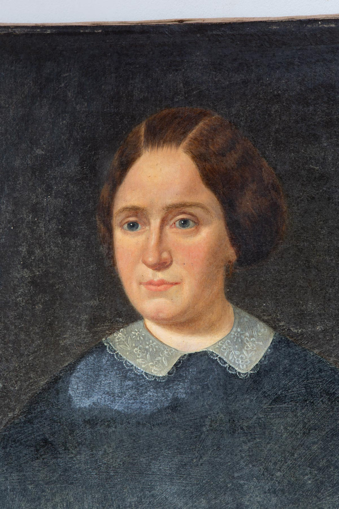 Retrato femenino óleo sobre lienzo. Francia. Mediados s. XIX (81*65 cm)