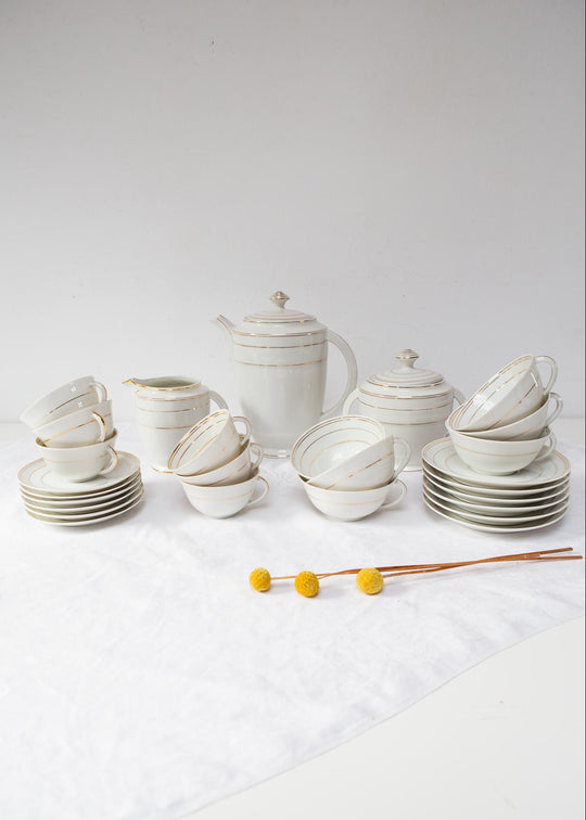 Doble juego de té y café PARA 6 porcelana Charles Ahrenfeldt Limoges (27 PIEZAS)