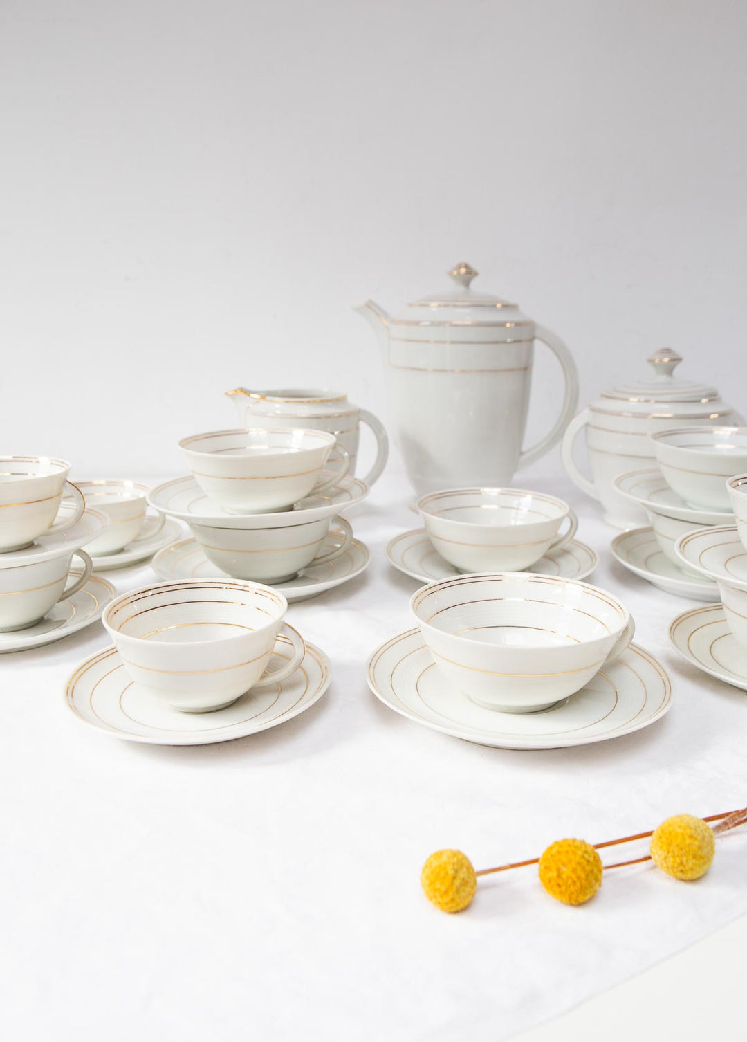 Doble juego de té y café PARA 6 porcelana Charles Ahrenfeldt Limoges (27 PIEZAS)