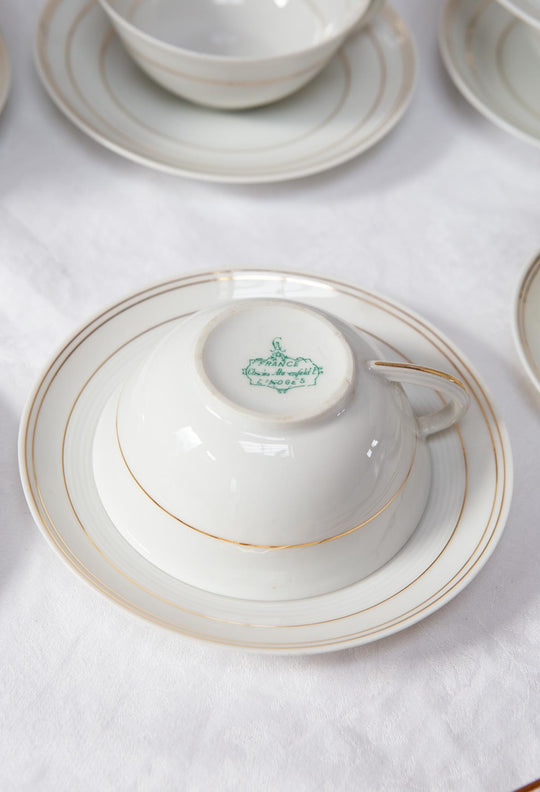 Doble juego de té y café PARA 6 porcelana Charles Ahrenfeldt Limoges (27 PIEZAS)