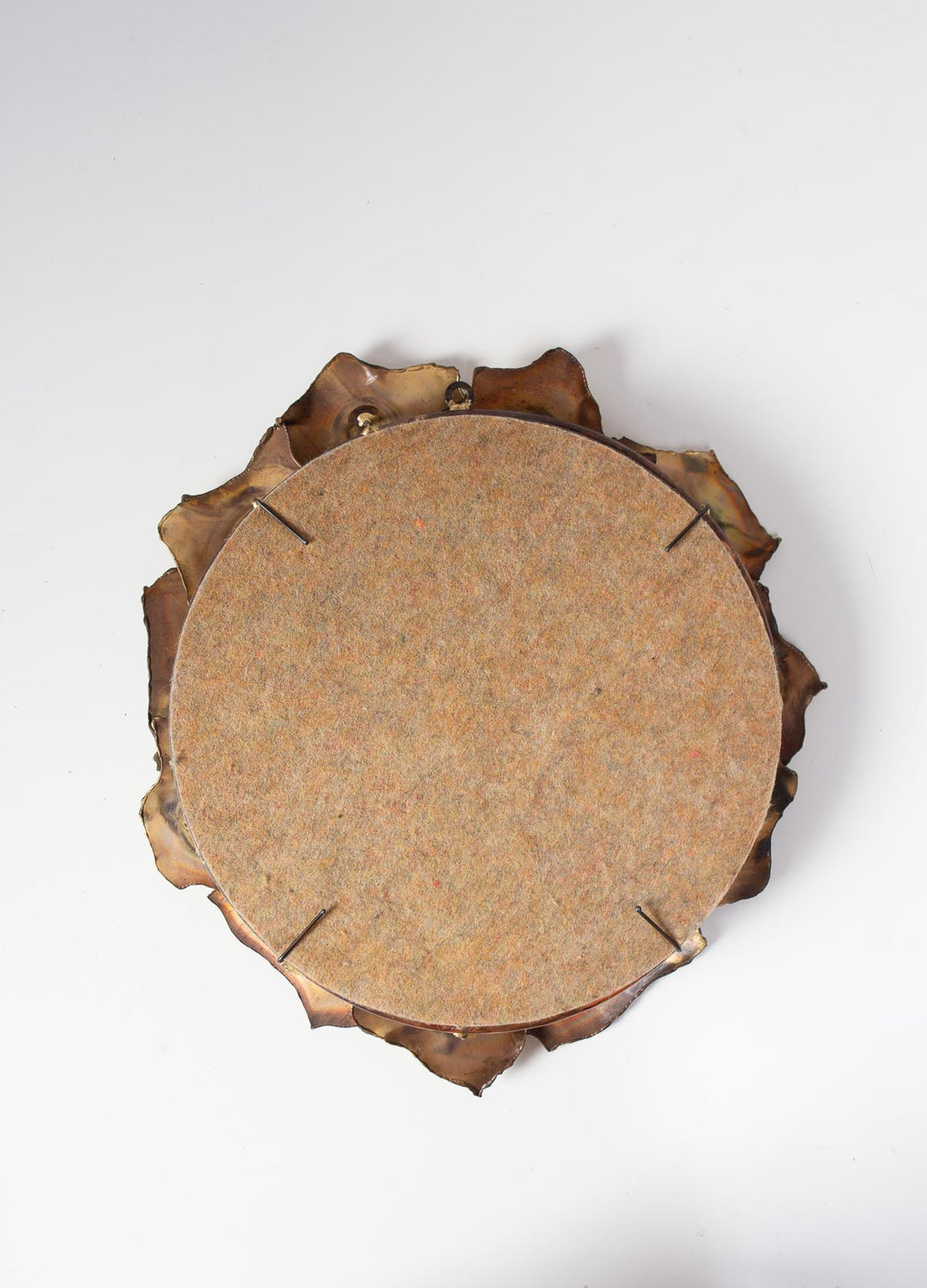 Espejo sol escultura láminas latón USA c. 1970s (31 cm)