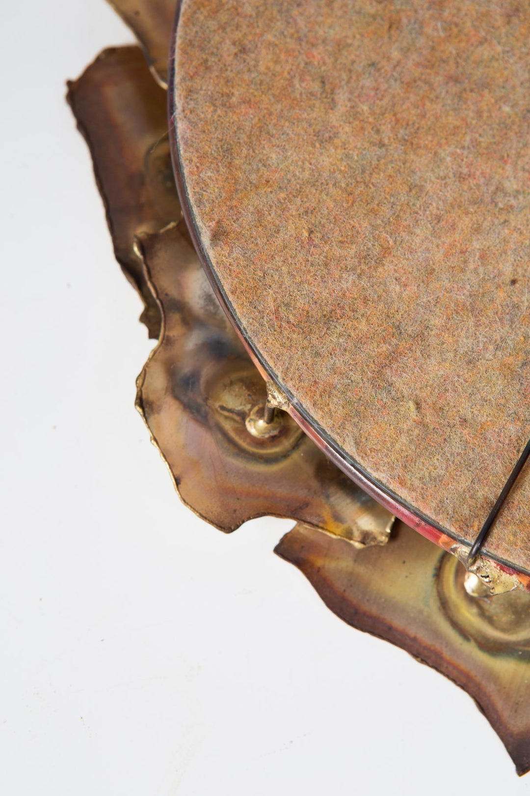 Espejo sol escultura láminas latón USA c. 1970s (31 cm)