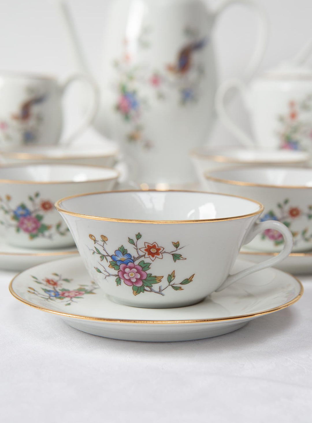 Juego de té PARA 11 porcelana Limoges ave paraíso (25 PIEZAS)