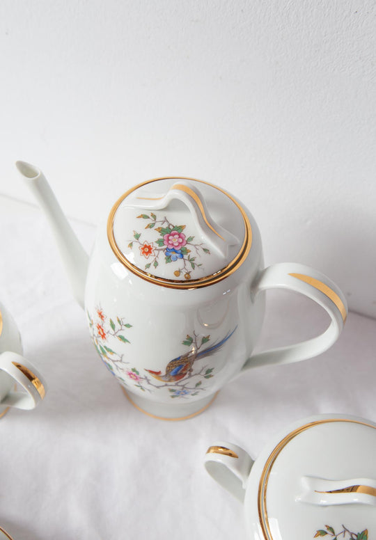 Juego de té PARA 11 porcelana Limoges ave paraíso (25 PIEZAS)