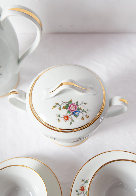 Juego de té PARA 11 porcelana Limoges ave paraíso (25 PIEZAS)