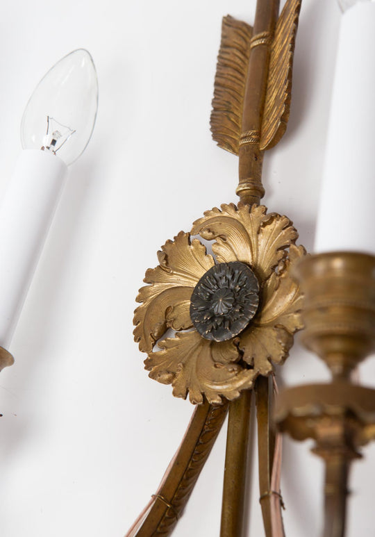 PAREJA ANTIGUOS APLIQUES FRANCESES ESTILO IMPERIO