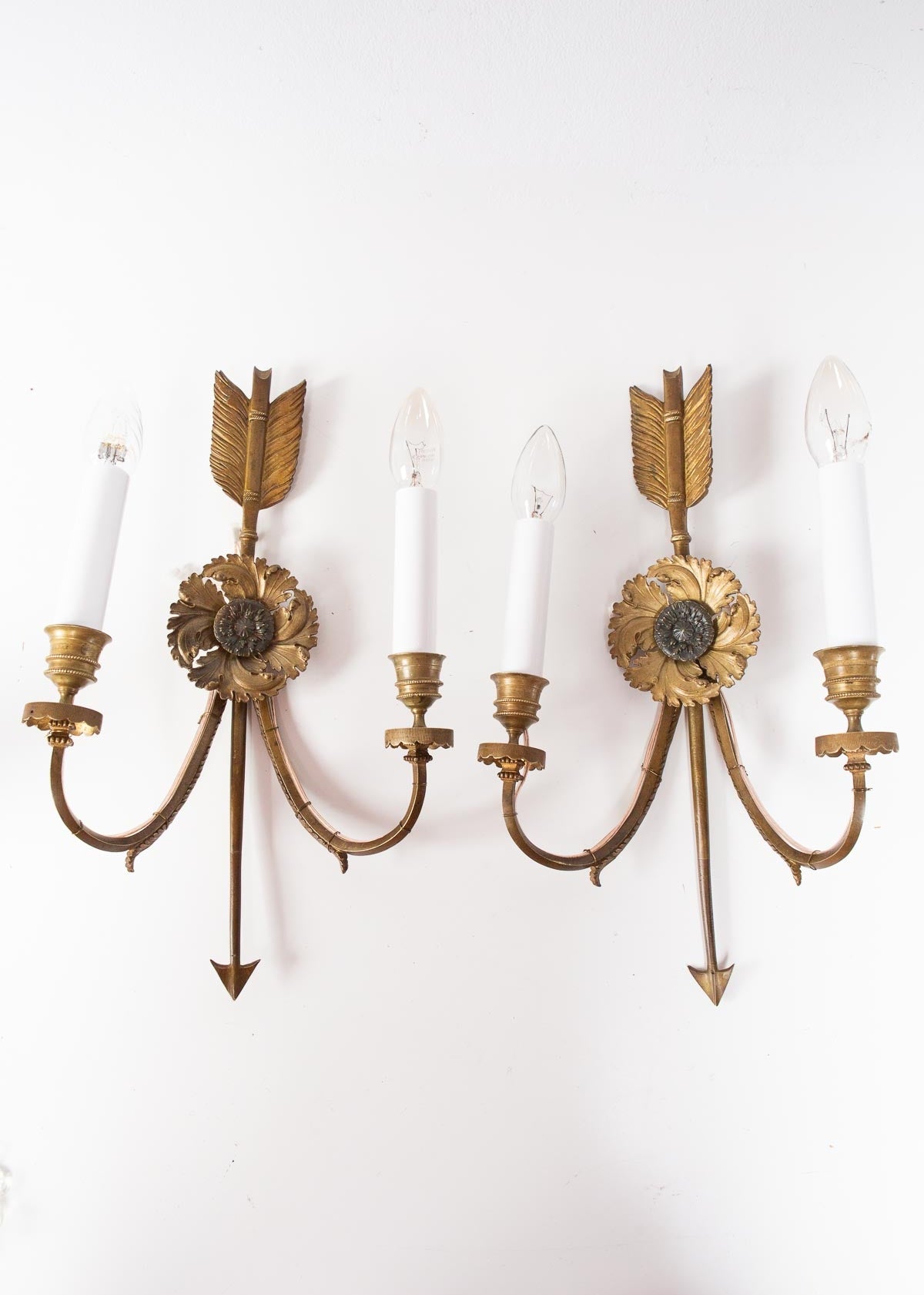 PAREJA ANTIGUOS APLIQUES FRANCESES ESTILO IMPERIO