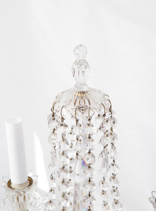 Lámpara mesa "Girandole" cristal checo Bohemia 53 cm c. 1970