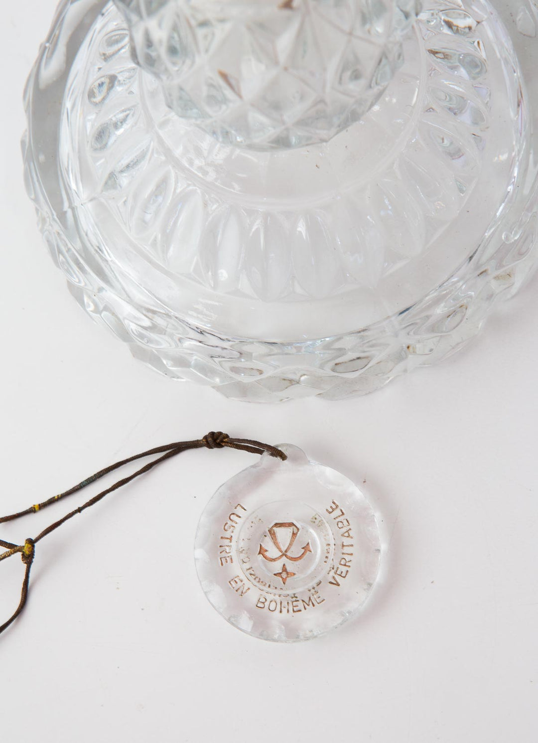 Lámpara mesa "Girandole" cristal checo Bohemia 53 cm c. 1970