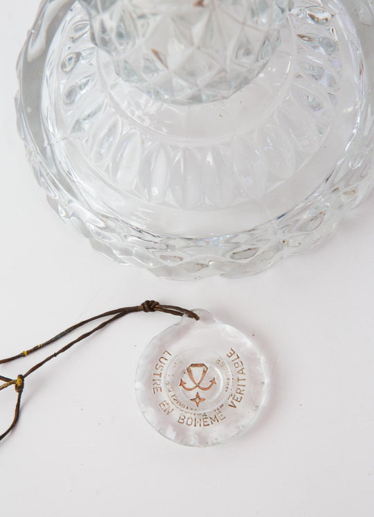 Lámpara mesa "Girandole" cristal checo Bohemia 53 cm c. 1970