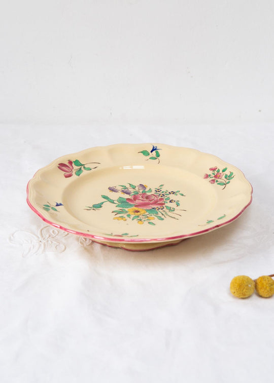 Fuente con pie loza francesa Luneville (24 cm)