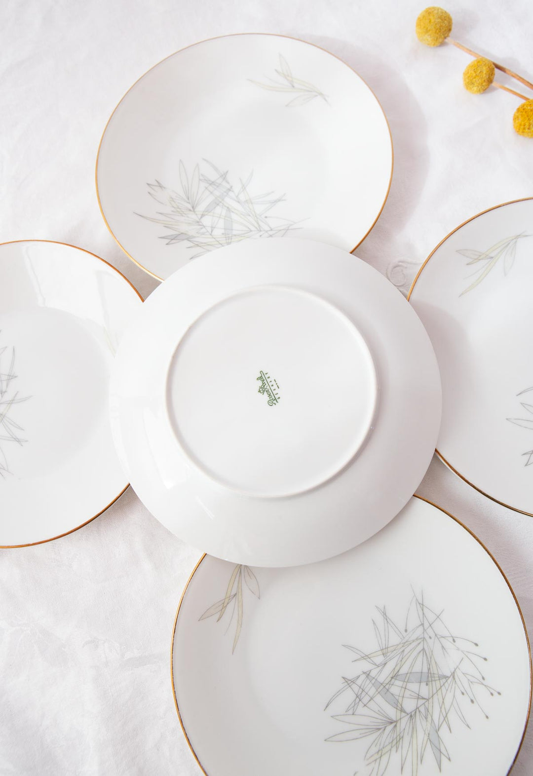 Platos postre sueltos porcelana Rosenthal Raymond Loewy Form 2000 c. 1950s (x UNIDAD)