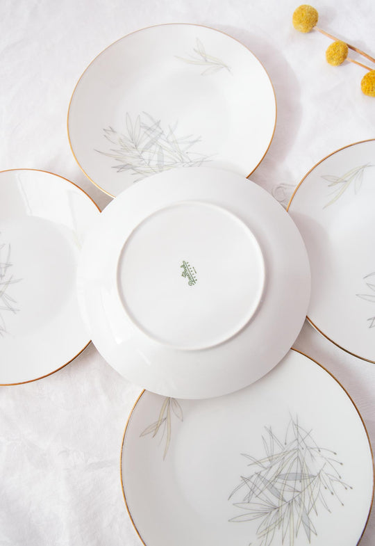 Platos postre sueltos porcelana Rosenthal Raymond Loewy Form 2000 c. 1950s (x UNIDAD)
