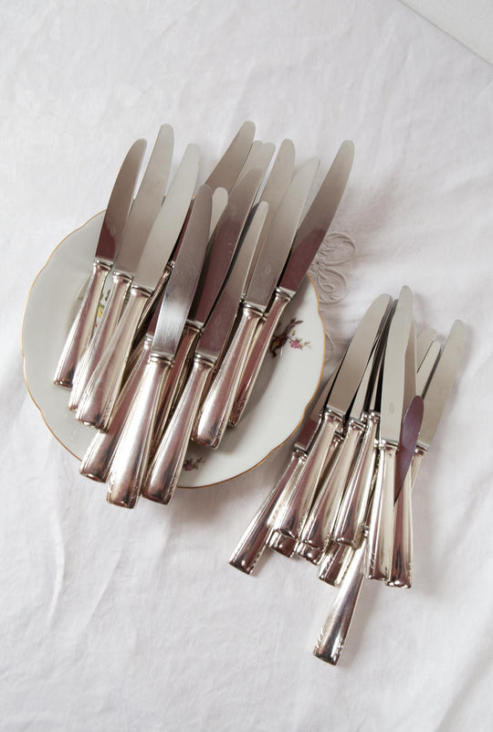 Juego cuchillos MESA + ENTRANTES para 12 F. Frionnet art decó c. 1930-40s (24 PIEZAS)