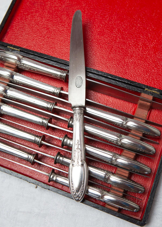 Juego 12 cuchillos MESA franceses ERCUIS modelo EMPIRE 1900-1915