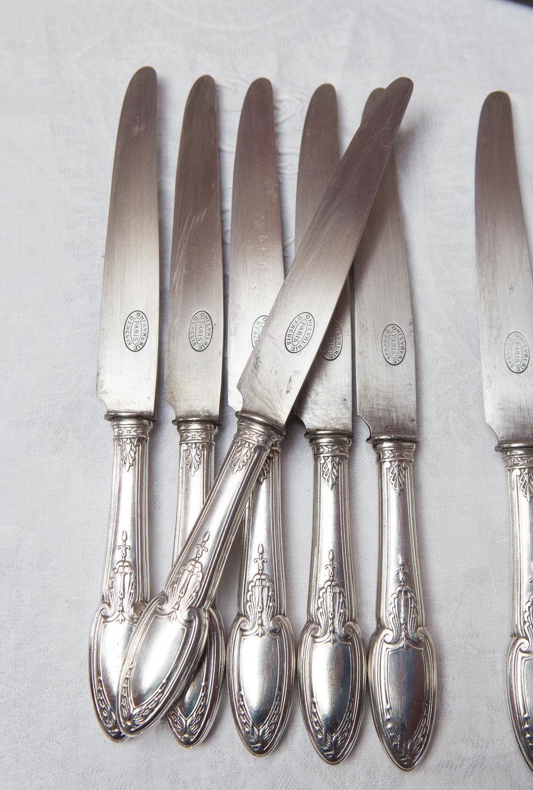 Juego 12 cuchillos MESA franceses ERCUIS modelo EMPIRE 1900-1915