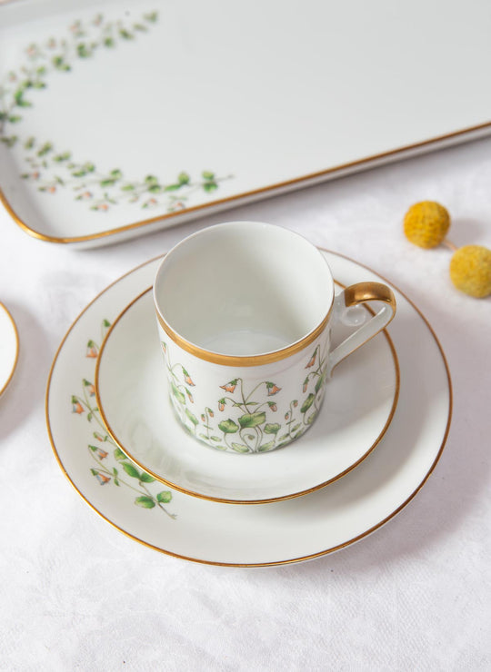 Juego café porcelana Hackefors "Linnaea Borealis" c. 1970 SIN ESTRENAR? (38 PIEZAS)