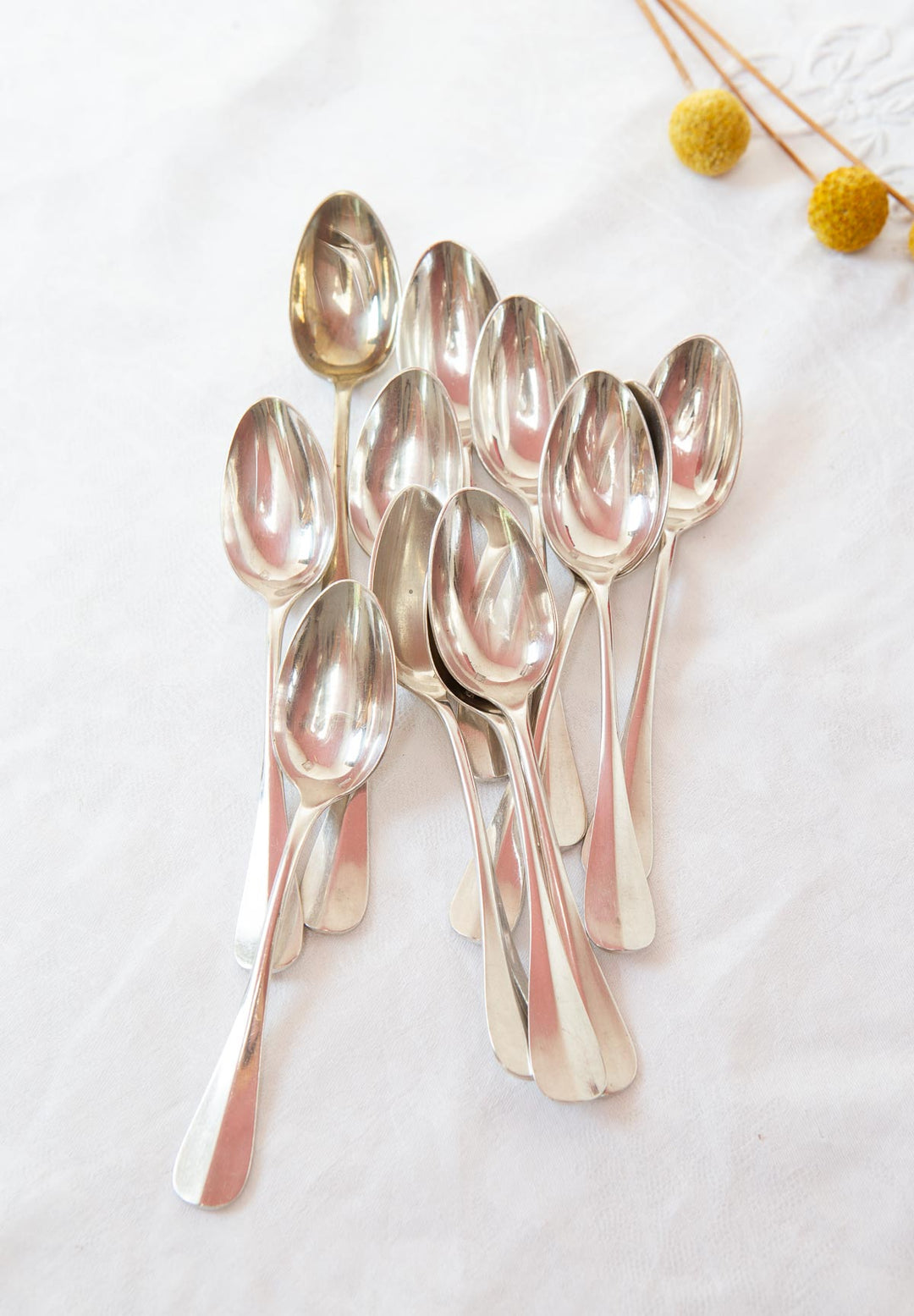 Juego de 12 cucharillas francesas "metal argenté" en estuche