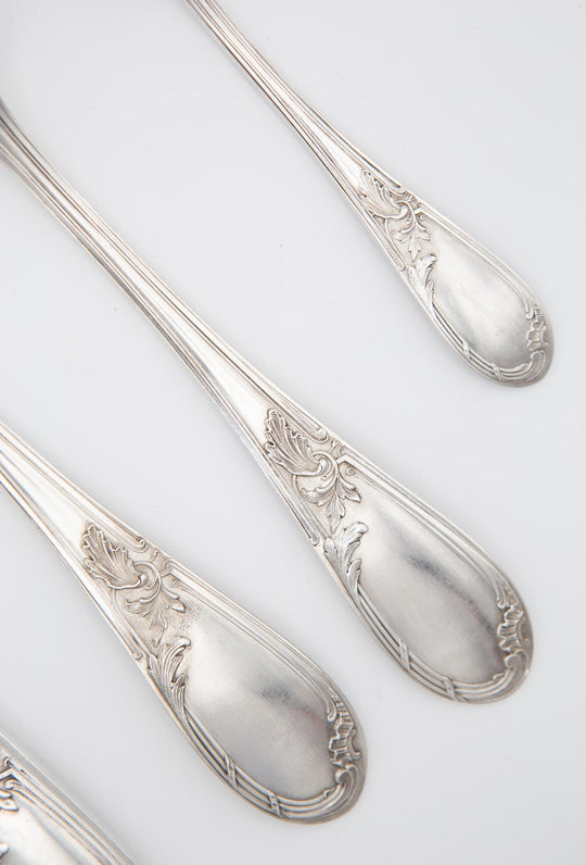 Cubertería francesa para 12 metal baño plata 100 APOLLO en estuche (49 PIEZAS)