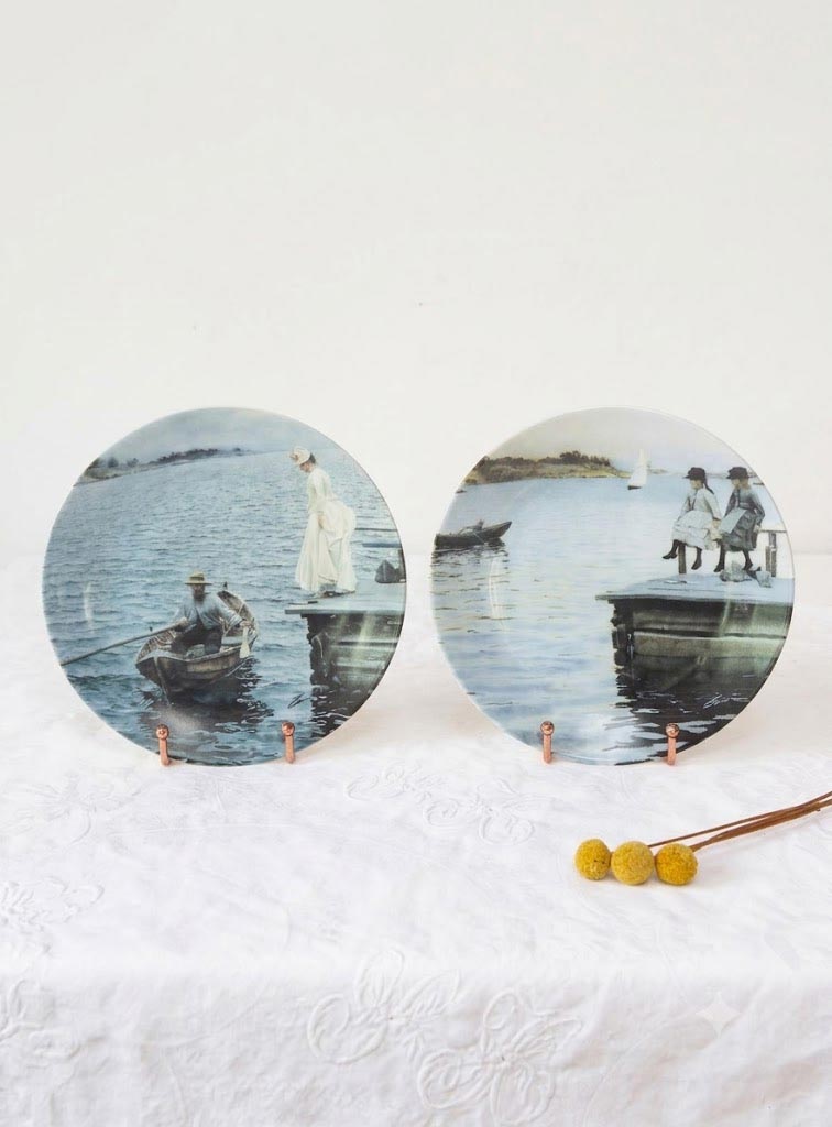 Plato decorativo porcelana sueca Rörstrand "Sommernoje" Anders Zorns 1991