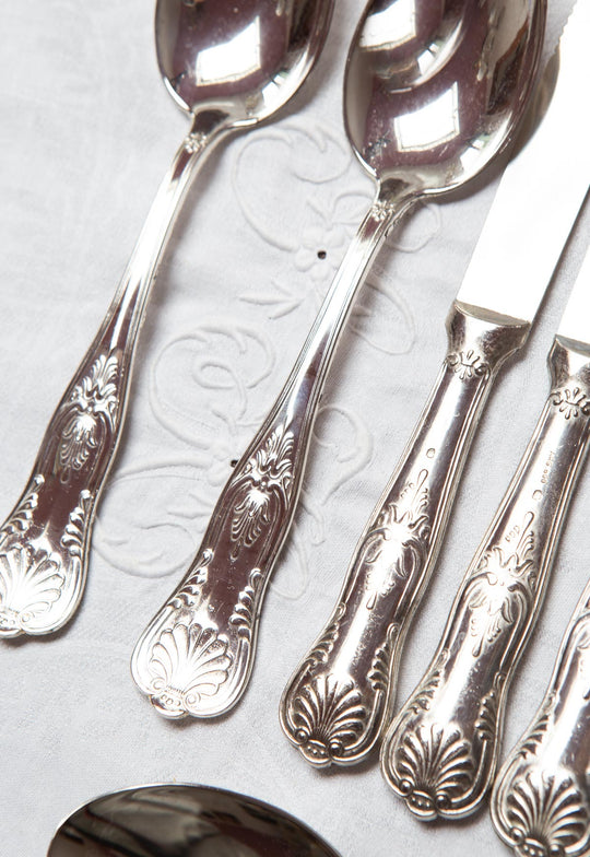 Cubiertos italianos metal baño plata Arg 800 para 6 (12 PIEZAS)