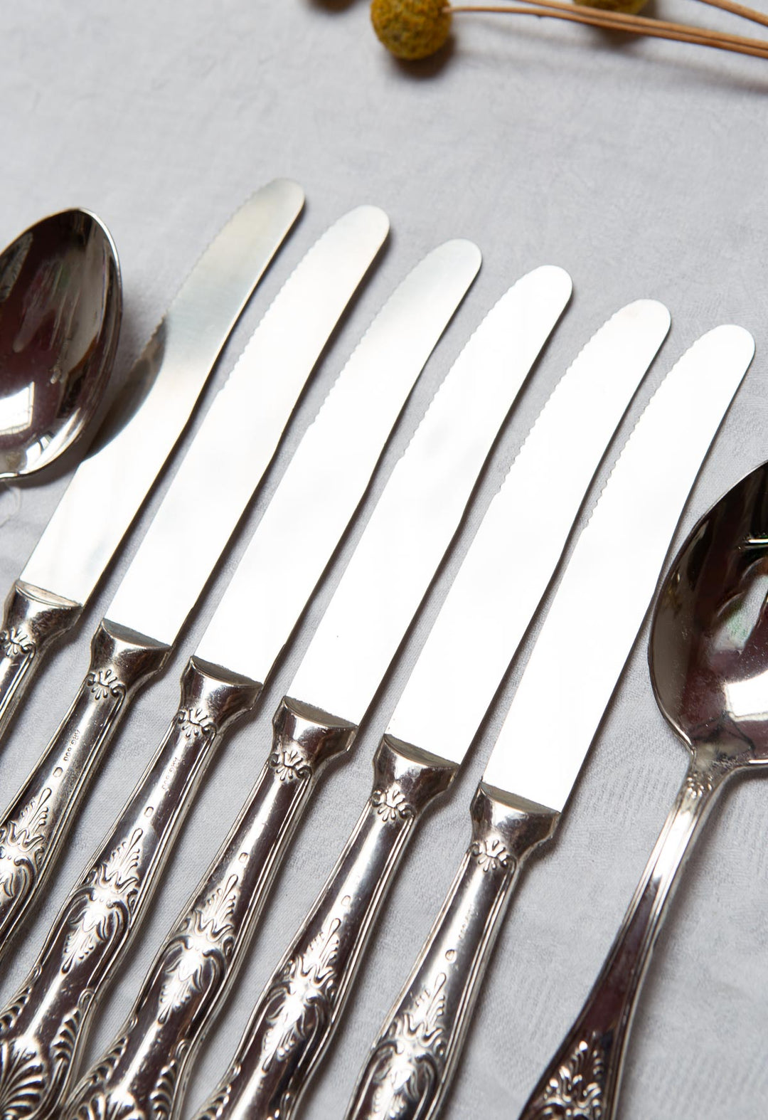 Cubiertos italianos metal baño plata Arg 800 para 6 (12 PIEZAS)