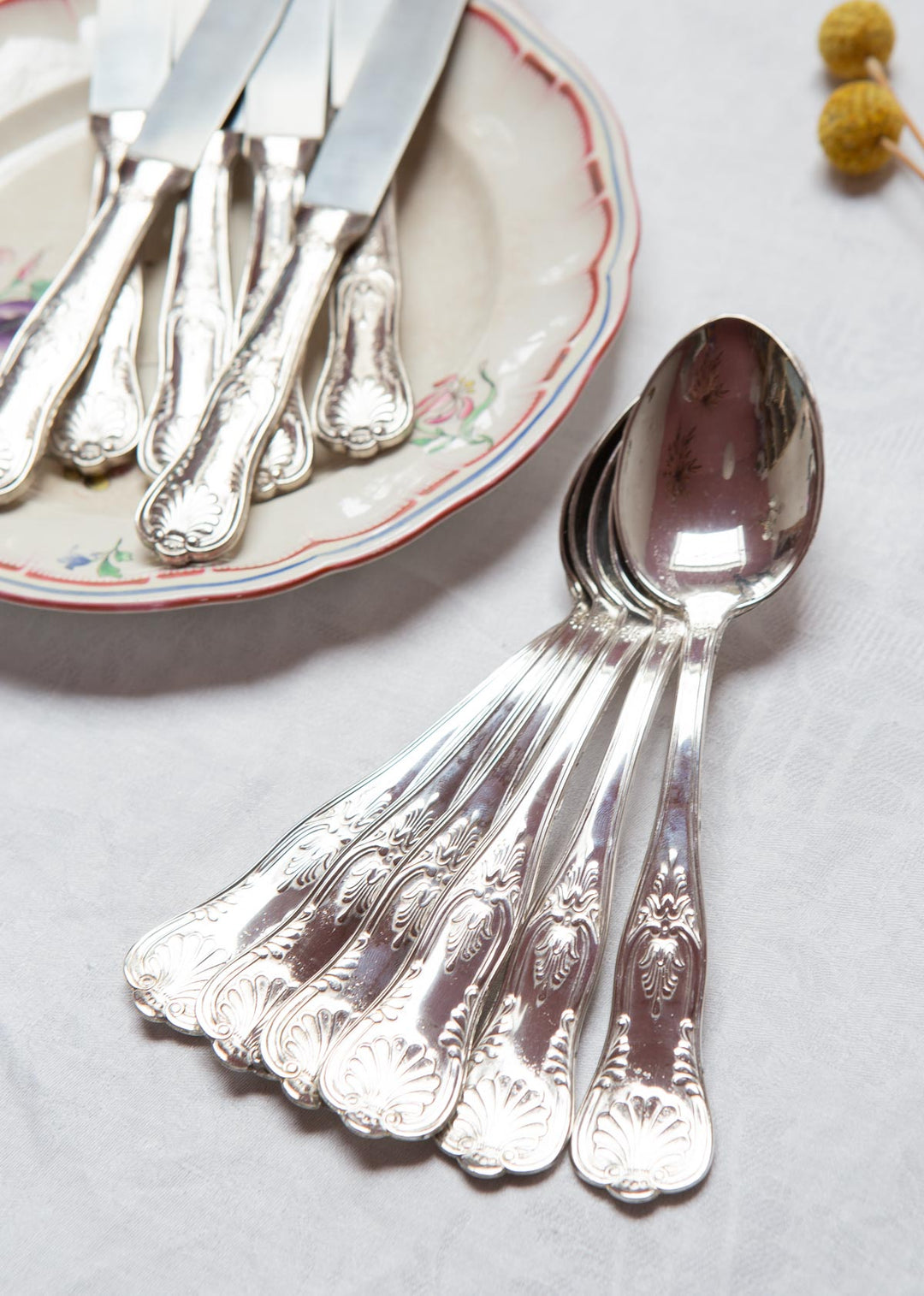 Cubiertos italianos metal baño plata Arg 800 para 6 (12 PIEZAS)